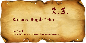 Katona Bogárka névjegykártya